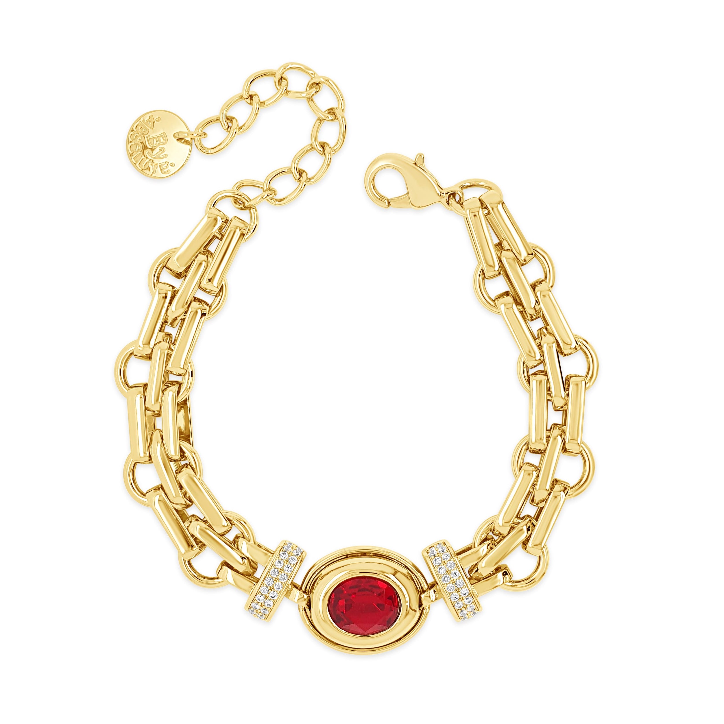 eva victoria in ireland - gold statement chain bracelet with ruby
